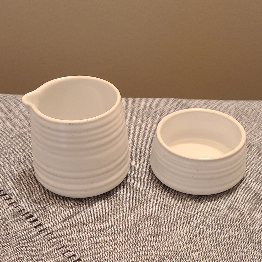 Nespresso White Ceramic Creamer and Sugar Set